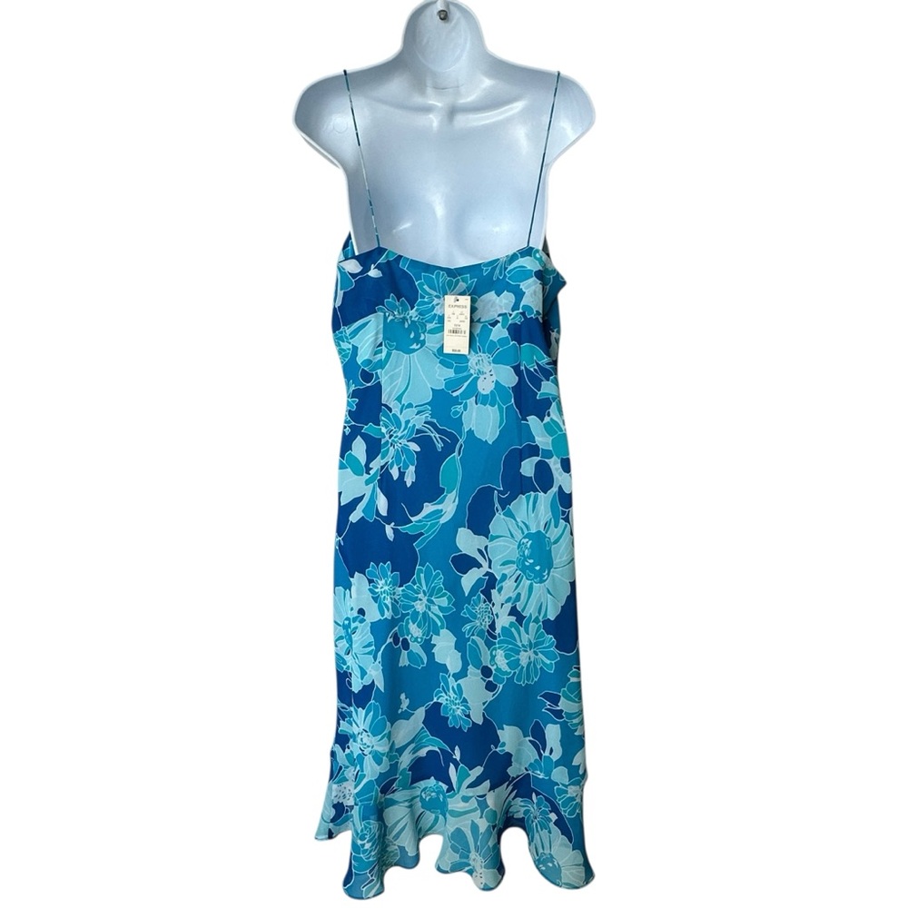 NWT Express Y2K VTG babydoll Floral Blue coquette Dress Whimsigoth - Picture 3 of 14